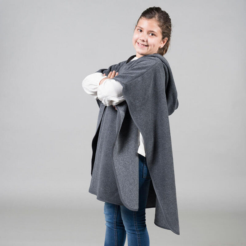 

Manta escolar tipo poncho en tejido polar GARY'S | Gris - Pequeña
