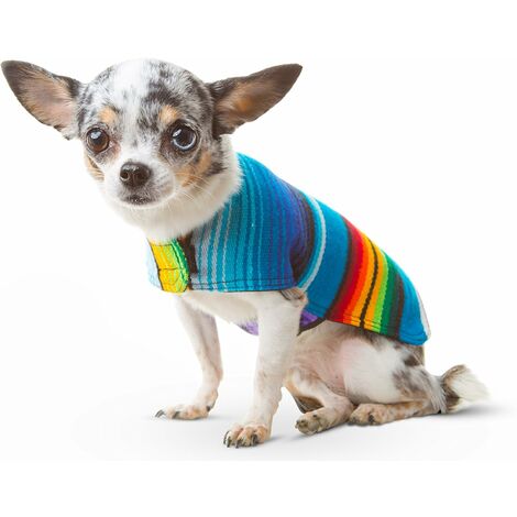 Poncho pour chien fait à la main à partir d'une couverture mexicaine - Vêtements pour chiens du sud-ouest et Tie Dye - Manteau - Costume - Pull - Gilet