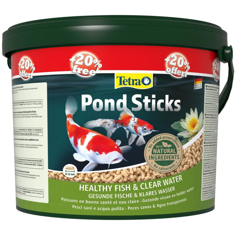 Pond Sticks Seau 10L + 2L Gratuit soit 1.44 kg tetra pour poisson d'ornement de bassin de jardin - Tetra