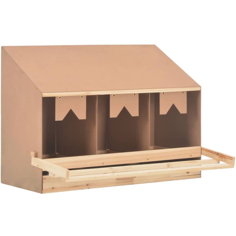 Casetta Cova Per Galline 3 Scomparti 93x40x65 Cm Legno Di Pino - Vidaxl