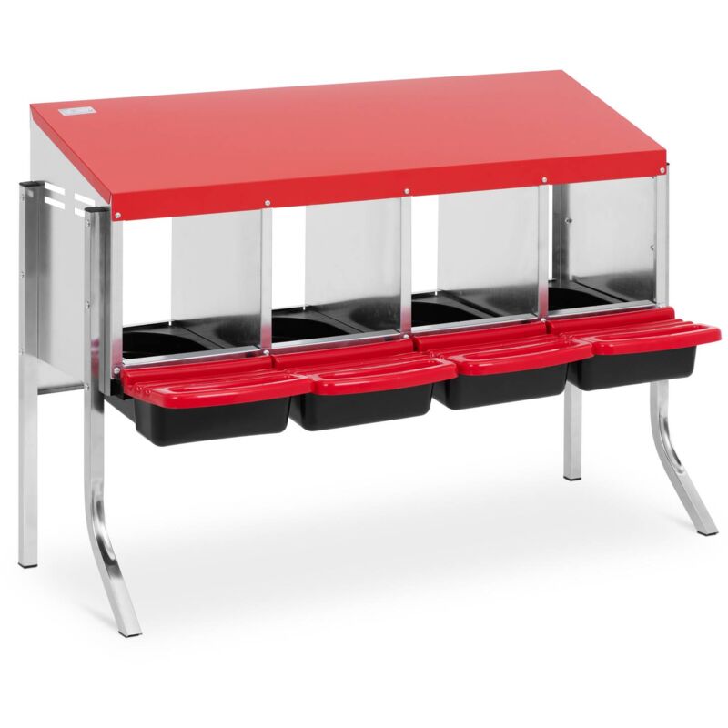 Pondoir à poule 4 compartiments Acier galvanisé Pieds - Nichoir pour poule