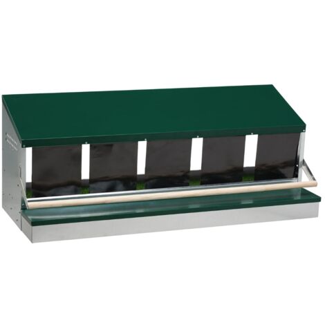 Pondoir en métal pour 35 volailles – Bac de récupération des œufs intérieur/extérieur – Tôle galvanisée – Perchoir en bois – Gaun