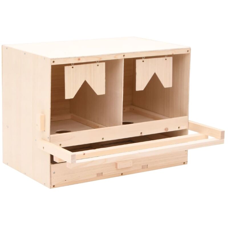 

Ponedero para gallinas 2 compartimentos madera pino 63x40x45 cm - Vidaxl