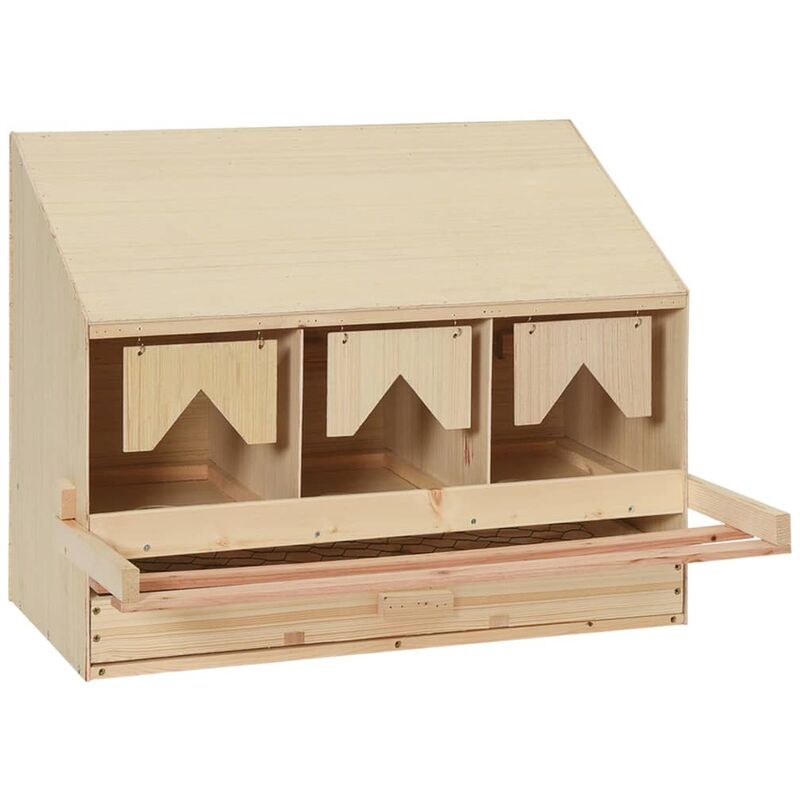

Ponedero para gallinas 3 compartimentos madera pino 72x33x54 cm
