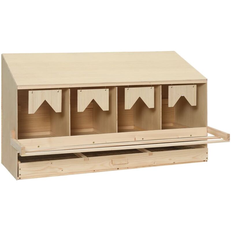 

Ponedero para gallinas 4 compartimentos madera pino 106x40x59cm