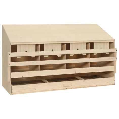 Ponedero para gallinas 4 compartimentos madera pino 106x40x59cm