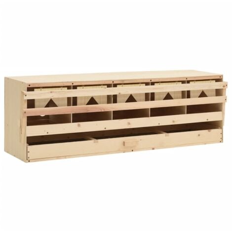 Ponedero para gallinas 5 compartimentos madera pino 117x33x38cm vidaXL