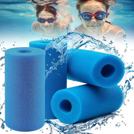 ponge Filtrante Type A, Lot De 4 Filtres De Piscine En Mousse, Cartouches De Filtres De Piscine Pour Intex Type A, Rutilisable Cartouche De Filtre