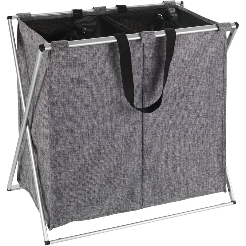 

WENKO Pongotodo cesta saco ropa contenedor cubo lavandería Duo gris moteado 120L