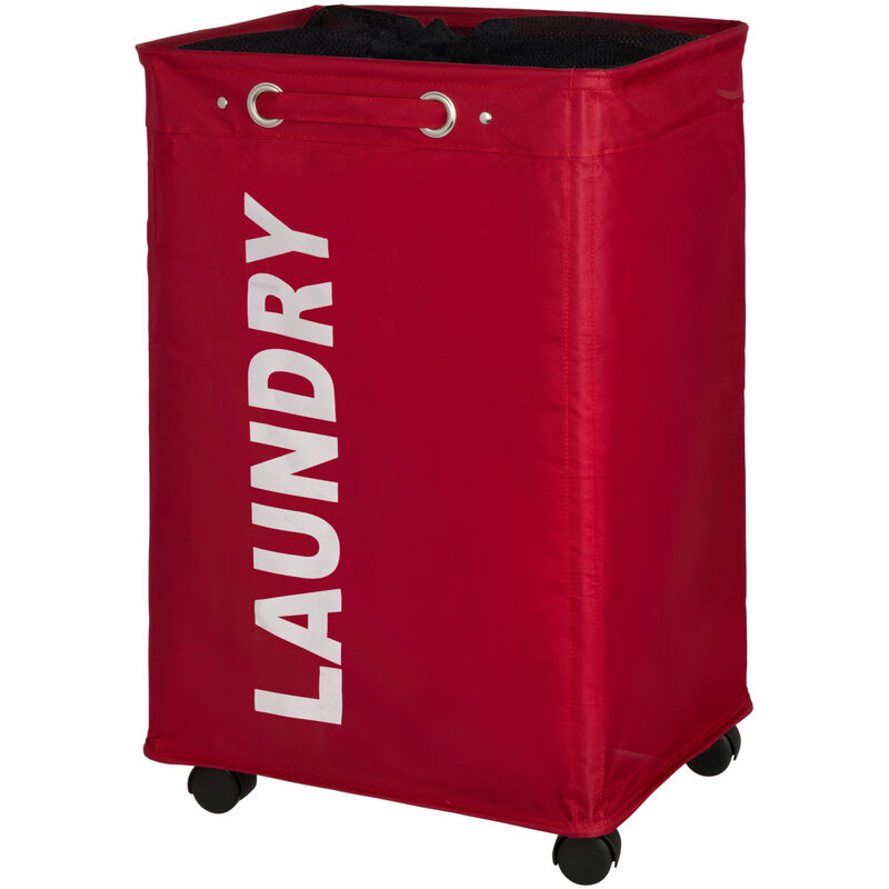

WENKO Pongotodo cesta saco ropa contenedor cubo lavandería Quadro rojo 79 L