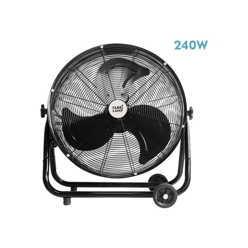 Fabrilamp - Abrila - poniente Ventilateur industriel : Noir avec 3 vitesses réglables : Réglable : 240W de Puissance : Idéal pour tous les types de