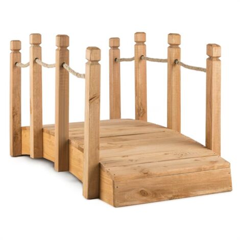 Pont de jardin décoratif 58x58x122 cm (LxHxP) câblage bois massif - Brun - Brun