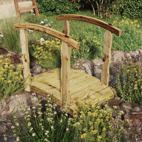 Pont de jardin | Pont en bois Pont de Bassin avec balustrades Bois massif de pin imprégné 55869