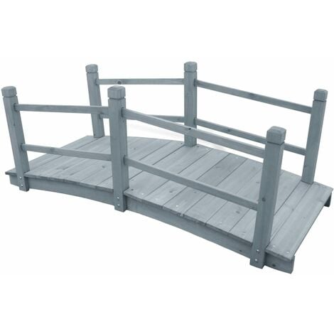 Pont de jardin | Pont en bois Pont de Bassin Gris 140x60x56 cm Bois de sapin massif 63625