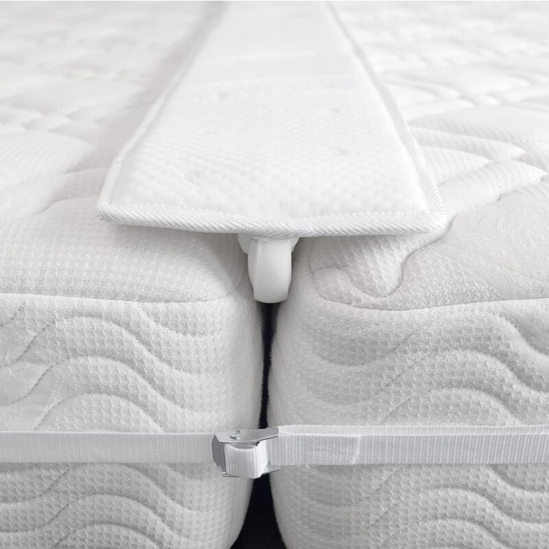 Pont de Lit de 25,5 cm - Connecteur de Matelas pour Faire des Lits Jumeaux dans King - Cale Matelas avec Sangle Matela pour Les Invités Séjour
