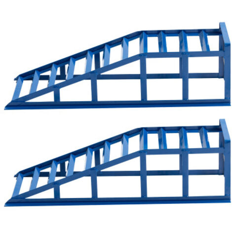 Pont élévateur lourd, capacité 2000 kg, angle d'entrée 23°, hauteur ajustable 27,5 cm, pour entretien auto et vidange - bleu