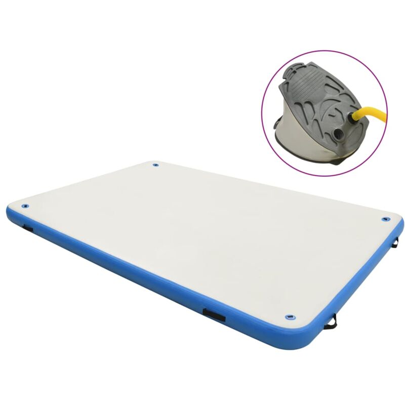 Vidaxl - Pont flottant gonflable Bleu et blanc 200x150x15 cm
