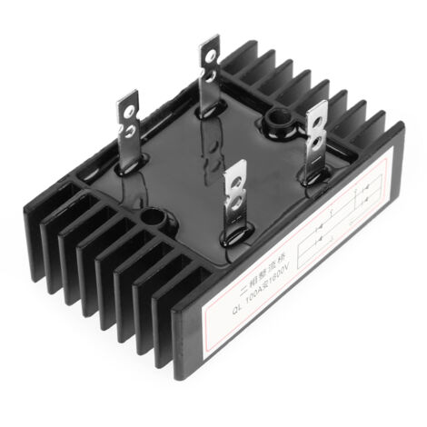 Pont redresseur 100A, 1pc 100A Ampère 1600V Tension biphasée à diode pont redresseur haute puissance Générateur de diodes noir Pont redresseur 1600V