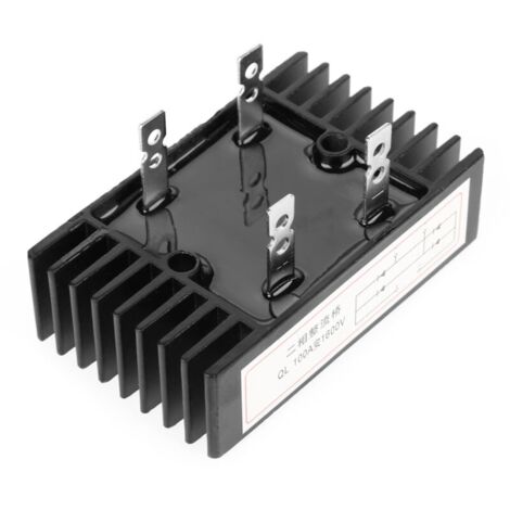 Pont redresseur 100A. 1pc 100A Ampère 1600V Tension biphasée à diode pont redresseur haute puissance Générateur de diodes noir Pont redresseur 1600V