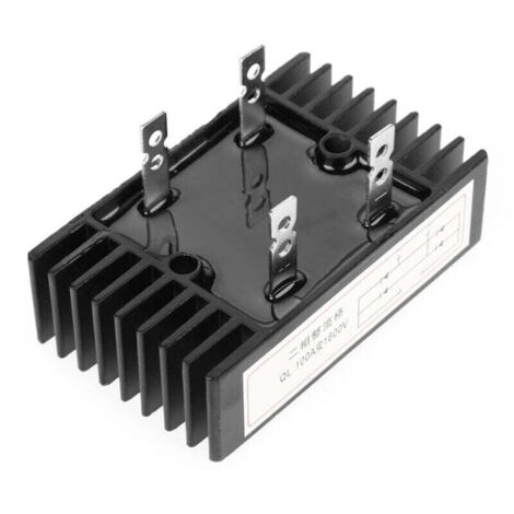 Pont redresseur 100A, 1pc 100A Ampère 1600V Tension biphasée à diode pont redresseur haute puissance Générateur de diodes noir Pont redresseur 1600V