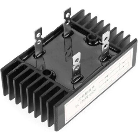 Pont redresseur, 1pc 100A Amp 1600V Tension 2-Phase Diode Pont redresseur haute puissance Black n Board Chargeur de batterie