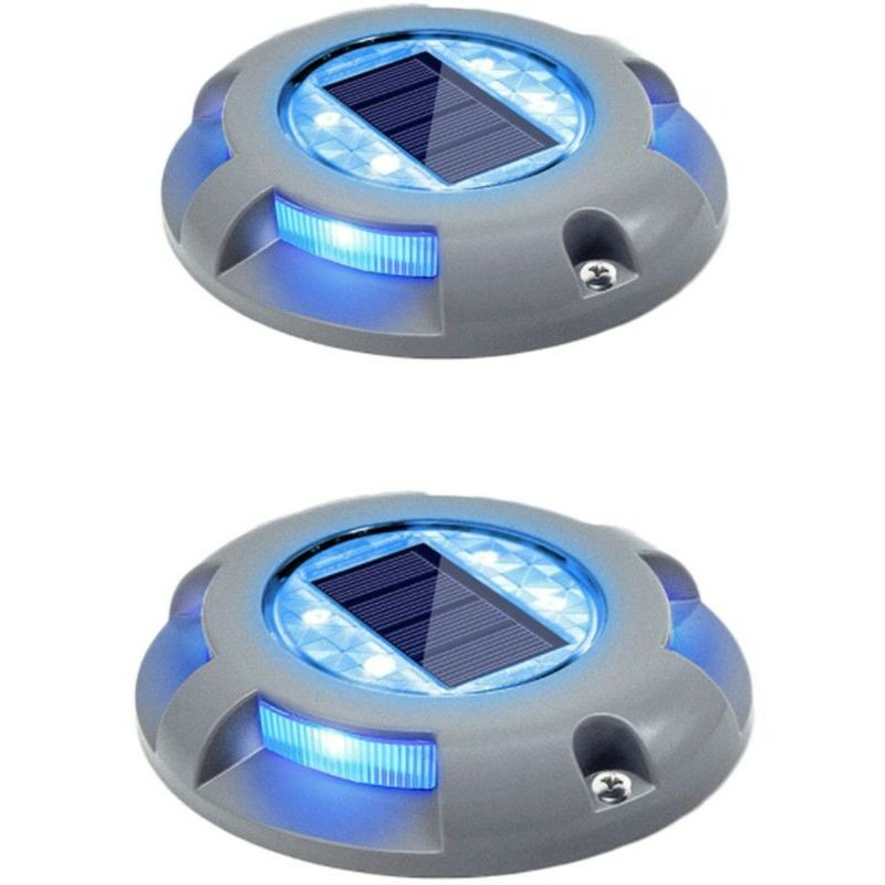 KZQ - Pont Solaire Allume L'allée Lampe Solaire Exterieur led Lumière Imperméables pour Jardin Dock Voie Cour 2 Pack (Bleu)