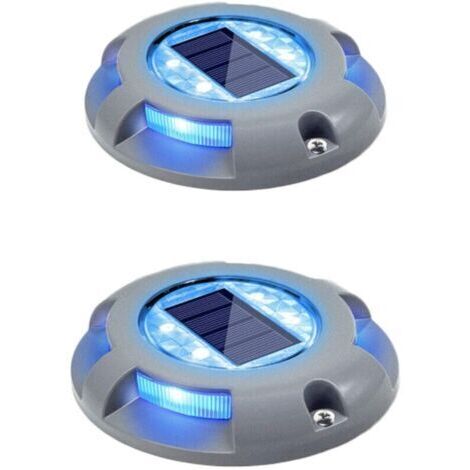 Pont Solaire Allume L'allée Lampe Solaire Exterieur LED Lumière Imperméables pour Jardin Dock Voie Cour 2 Pack (Bleu)