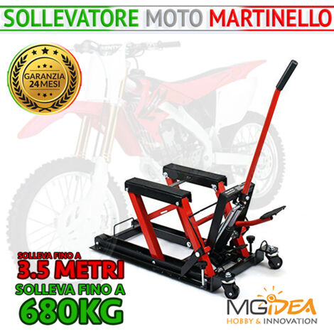 PONTE SOLLEVATORE MOTO CARRELLO CRIC IDRAULICO 680KG MARTINELLO CAVALLETTO MANUTENZIONE