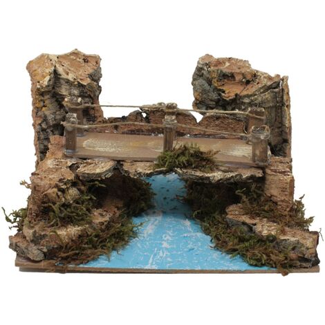 Ponte su Fiume in Legno per Presepe 20x14x12 cm 10448
