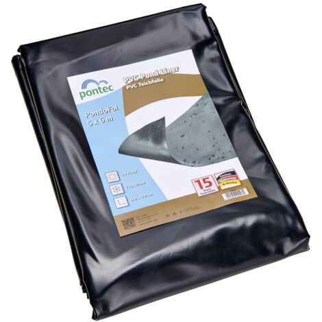 Pontec 90007 telo per stagno in PVC nero 5x6 m