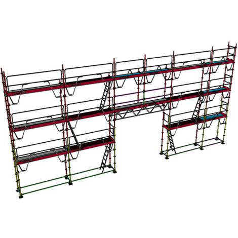 Ponteggio 112m² - Struttura + Piani - passaggio garage - MEKA112GAR-SP