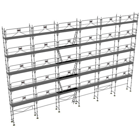 Ponteggio 180m² - Struttura + Piani + Fermapiedi + Parapetto - DUO228GC-SPP