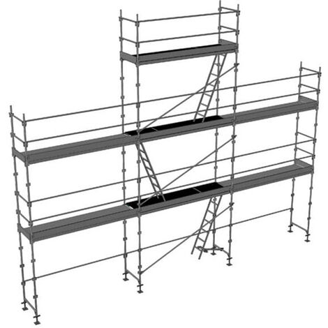 Ponteggio 68m² - Struttura + Piani - Versione Aste - DUO68-PI-SP