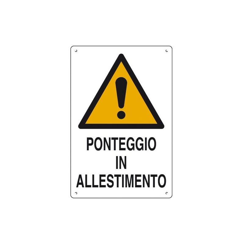 Image of Ponteggio in allestimento cartelli da cantiere polionda