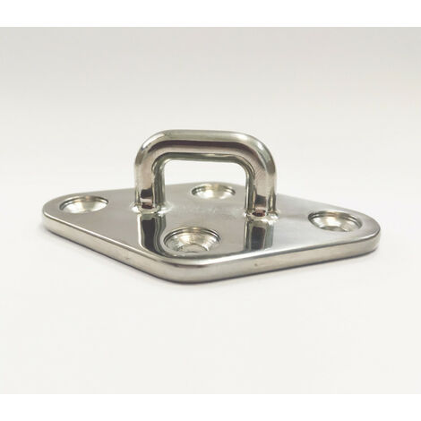 Pontet inox sur platine losange pour voile d'ombrage (80mm)