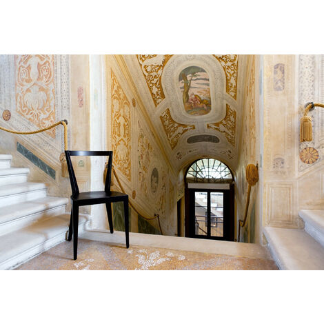 Ponti 940  Nero sedia in legno di faggio originale BBB Italia seduta legno e imbottita colorata naturale interno  Giò Ponti design cucina sala da pranzo hotel bar ristorante made in Italy