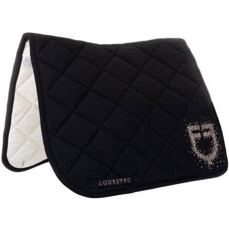 pony, Bianco: Sottosella da dressage in tessuto tecnico con logo in strass Stones edition