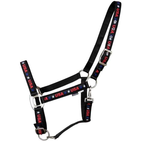Pony, Nero: Cavezza Tecno in nylon doppio modello oregon USA