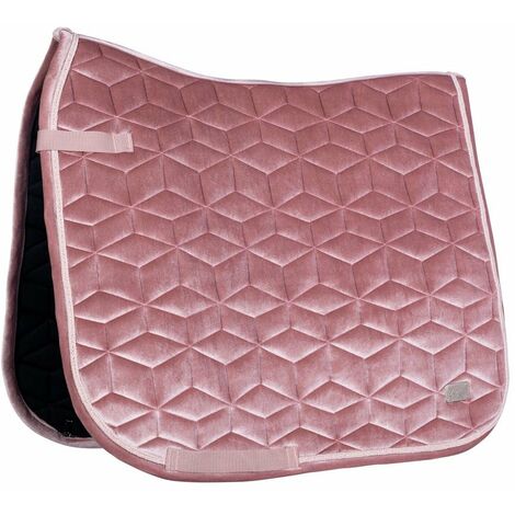 Selle rectangulaire ou de dressage en matériau velouté et matelassage à chevrons Modèle Mellow Velvet HKM Sport Equipment