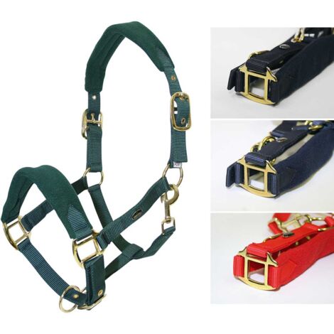Pony, rosso: Cavezza Winner in nylon con riporti in pile e fibbie ottonate
