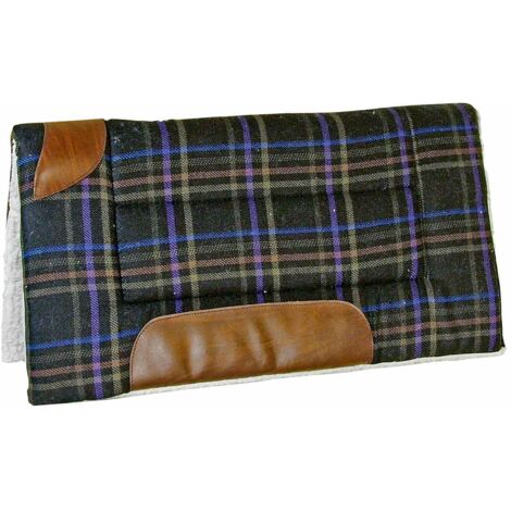 Pony: Sottosella western rettangolare con agnello sintetico fantasia scozzese colori assortiti