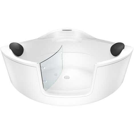 Pool Badewanne Eckwanne Wanne S60 140x140cm mit Tür Walk-in-Pool