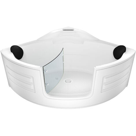 Pool Badewanne Eckwanne Wanne S70 150x150cm mit Tür Walk-in-Pool