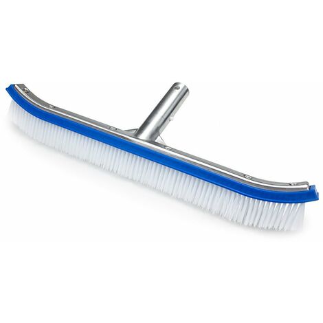 Pool Brush, 45cm Aluminum Cleaning Brush Head with EZ Clips and Solid Hair for Pool Spa Pond Sols Tile Walls