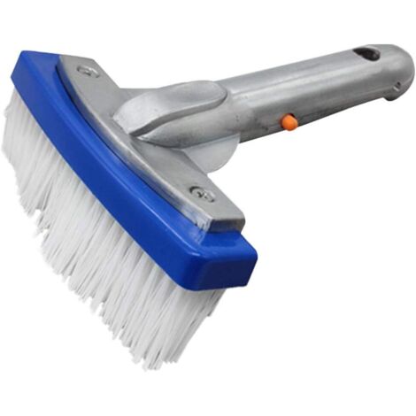 Pool cleaning brush 15.5 with aluminum handle and aluminum reinforced back, suitable for cleaning swimming pools, spa surfaces and walls, easy to use, durable and easy to use.