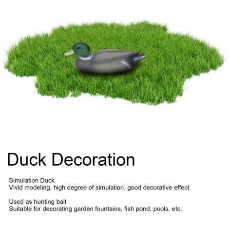[Pool-Dekorationsente] Mano – [Simulation Nr. 1] – Künstliche, schwimmende Kunststoffente, Maße 34,5 x 13 cm, ideal als Gartendekoration und Lockmittel für die Jagd, hohe Wasserbeständigkeit