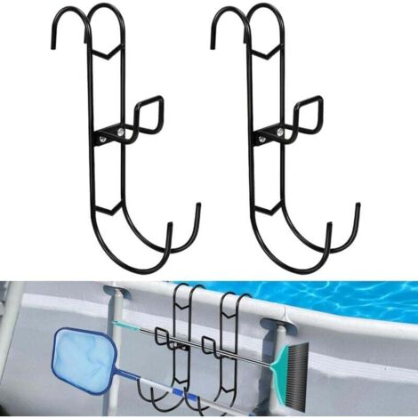 Pool Hook Set, 2pcs Pool Accessories Storage Box, Metal Pool Hook, Telescopic Pole Hooks, Brushes, Garden Tools. MUMU