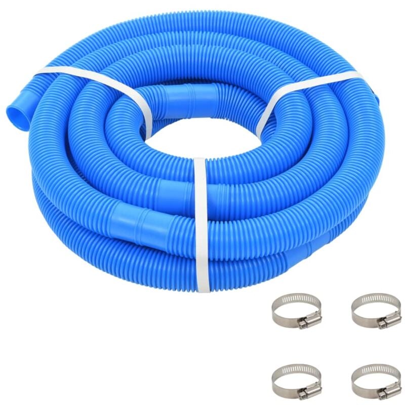 Pool Hose with Clamps Blue 38 mm 6 m Vidaxl