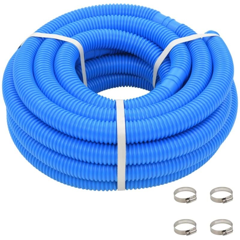 Pool Hose with Clamps Blue 38 mm12 m Vidaxl