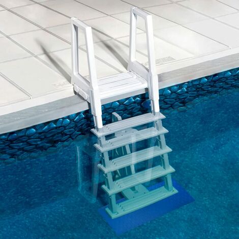 White XtremepowerUS 75129 Pool Ladder Incline Above Ground 